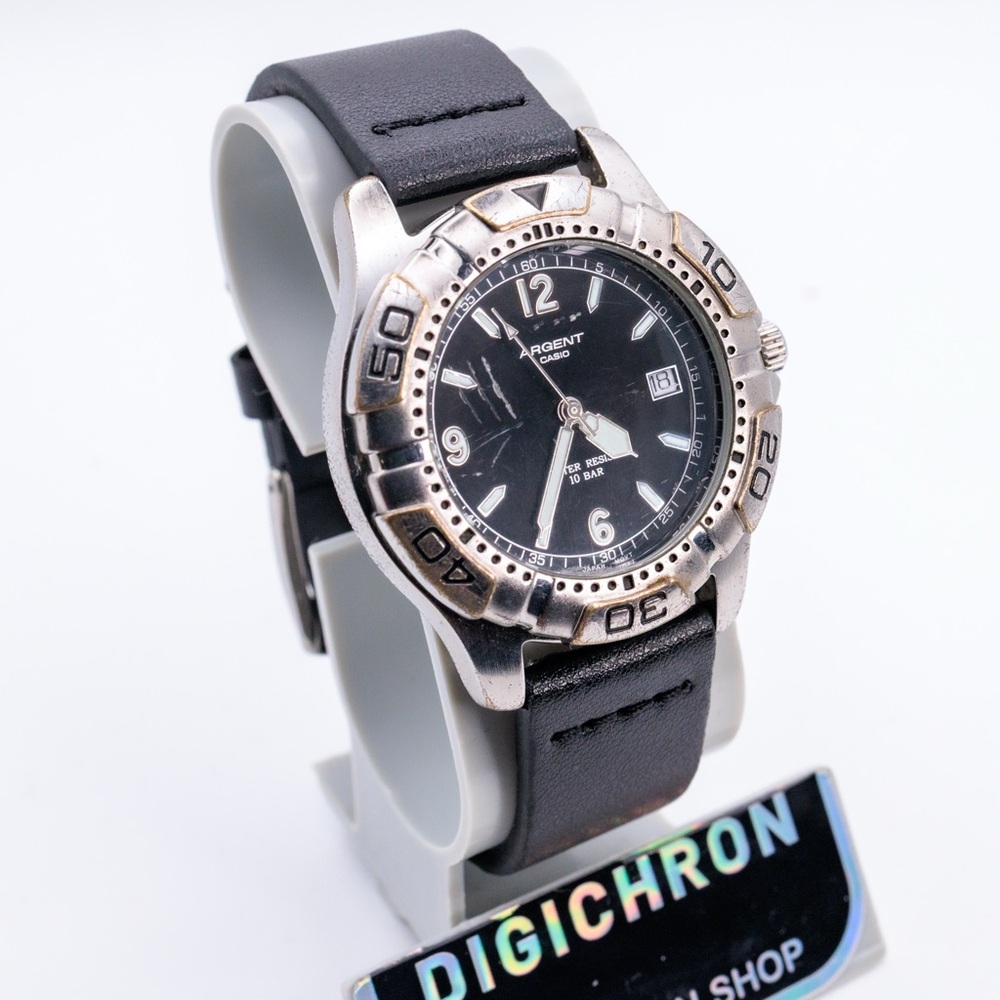 Casio Argent Import ARG-100 Vintage 38mm Date Dive Watch